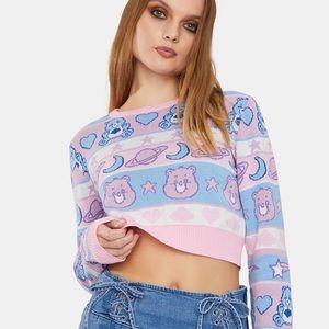 Dolls kill x care bear cropped sweater